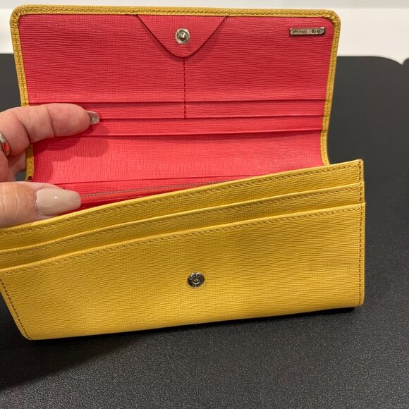 Fendi Yellow Leather Monster Eyes Red Black Long Continental Wallet (JB1345) - Picture 5 of 11